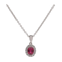 Ruby and Diamond 18ct White Gold Necklace - Michael Jones Jeweller