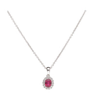 Ruby and Diamond 18ct White Gold Necklace - Michael Jones Jeweller