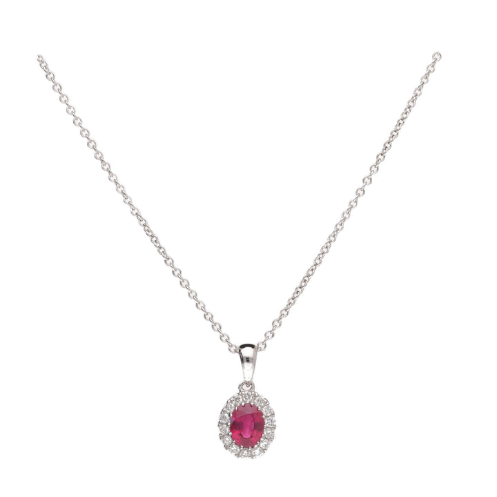 Ruby and Diamond 18ct White Gold Necklace - Michael Jones Jeweller