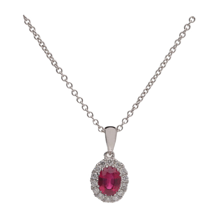 Ruby and Diamond 18ct White Gold Necklace - Michael Jones Jeweller