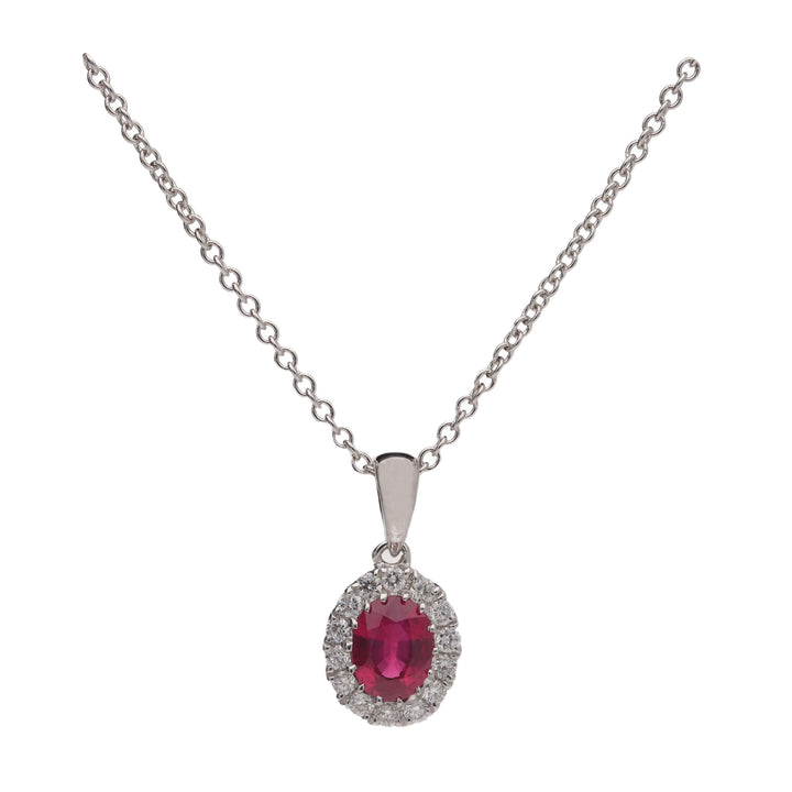 Ruby and Diamond 18ct White Gold Necklace