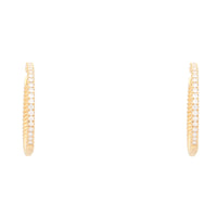 Diamond 0.50ct Rope Twist 18ct Yellow Gold Hoop Earrings - Michael Jones Jeweller