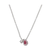 Ruby and Diamond Toi et Moi 18ct White Gold Necklace - Michael Jones Jeweller