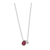 Ruby and Diamond Toi et Moi 18ct White Gold Necklace - Michael Jones Jeweller
