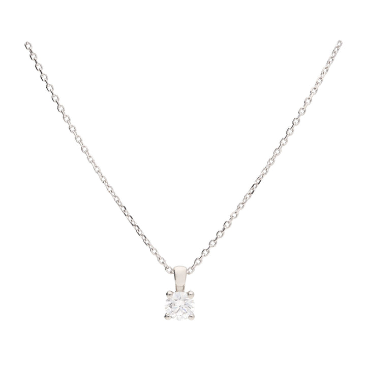 Diamond 0.42ct Solitaire Platinum Necklace - Michael Jones Jeweller