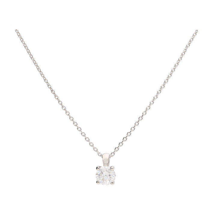 Diamond 0.83ct Solitaire Platinum Necklace - Michael Jones Jeweller