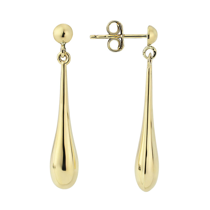 Long 9ct Yellow Gold Drop Earrings - Michael Jones Jeweller