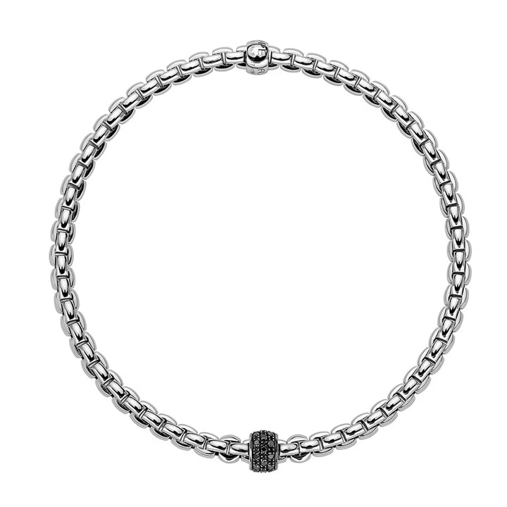 Eka Tiny 18ct White Gold 0.20ct Black Diamond Set Bracelet Large