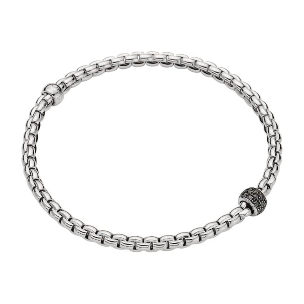 Eka Tiny 18ct White Gold 0.20ct Black Diamond Set Bracelet Large - Michael Jones Jeweller