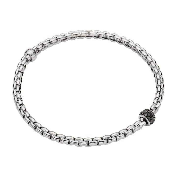 Eka Tiny 18ct White Gold 0.20ct Black Diamond Set Bracelet Large