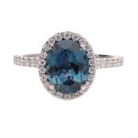 Sapphire and Diamond Pavé 18ct White Gold Ring - Michael Jones Jeweller