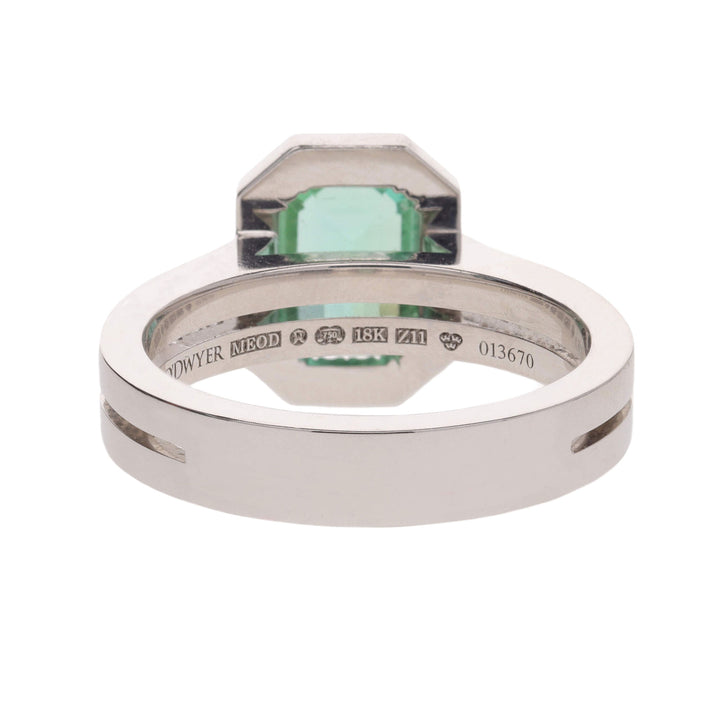 Green Tourmaline and Diamond 18ct White Gold Ring - Michael Jones Jeweller