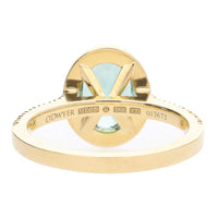 Montana Castel Green Tourmaline and Diamond 18ct Yellow Gold Oval Cluster Ring - Michael Jones Jeweller