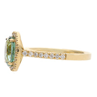 Montana Castel Green Tourmaline and Diamond 18ct Yellow Gold Oval Cluster Ring - Michael Jones Jeweller
