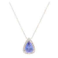 Sapphire and Diamond 18ct White Gold Necklace - Michael Jones Jeweller