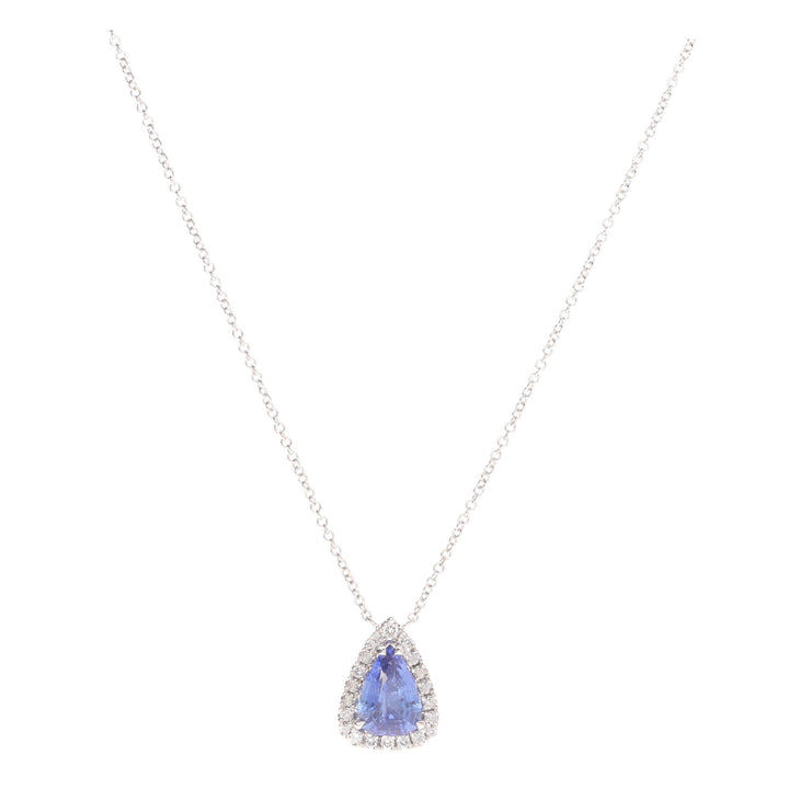 Sapphire and Diamond 18ct White Gold Necklace - Michael Jones Jeweller