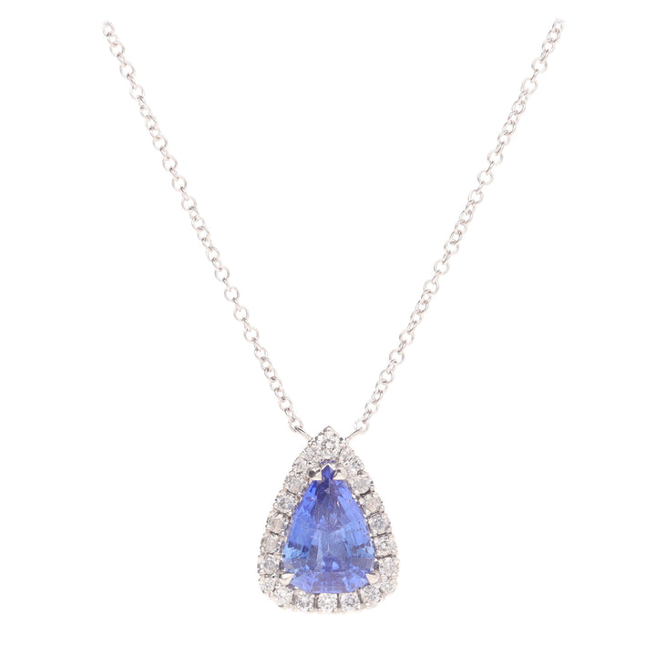 Sapphire and Diamond 18ct White Gold Necklace - Michael Jones Jeweller
