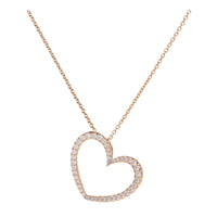Diamond Open Heart 18ct Rose Gold Necklace - Michael Jones Jeweller
