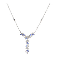Sapphire and Diamond 9ct White Gold Vine Necklace - Michael Jones Jeweller