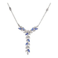 Sapphire and Diamond 9ct White Gold Vine Necklace - Michael Jones Jeweller