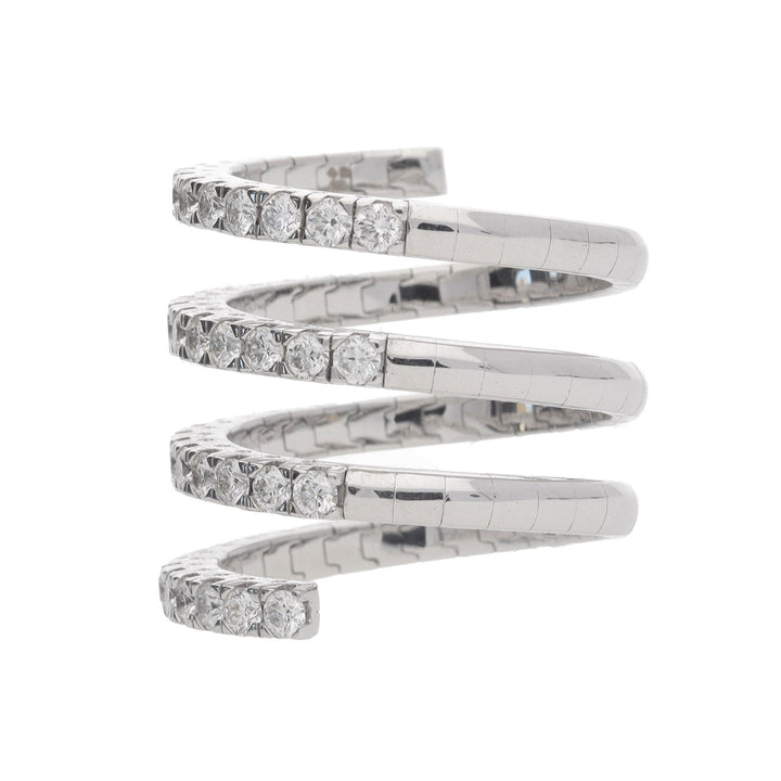 Diamond 2.54ct Spiral Wrap Around 18ct White Gold Ring - Michael Jones Jeweller