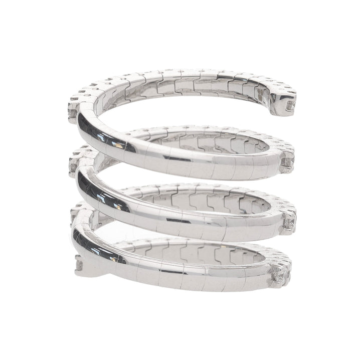 Diamond 2.54ct Spiral Wrap Around 18ct White Gold Ring - Michael Jones Jeweller