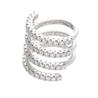 Diamond 2.54ct Spiral Wrap Around 18ct White Gold Ring - Michael Jones Jeweller