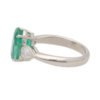 Emerald and Diamond Platinum Ring - Michael Jones Jeweller