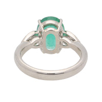 Emerald and Diamond Platinum Ring - Michael Jones Jeweller