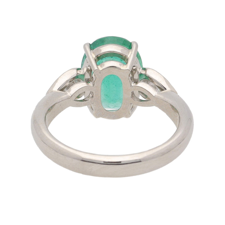 Emerald and Diamond Platinum Ring - Michael Jones Jeweller