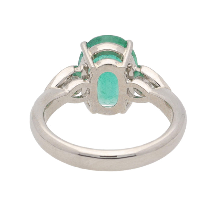 Emerald and Diamond Platinum Ring