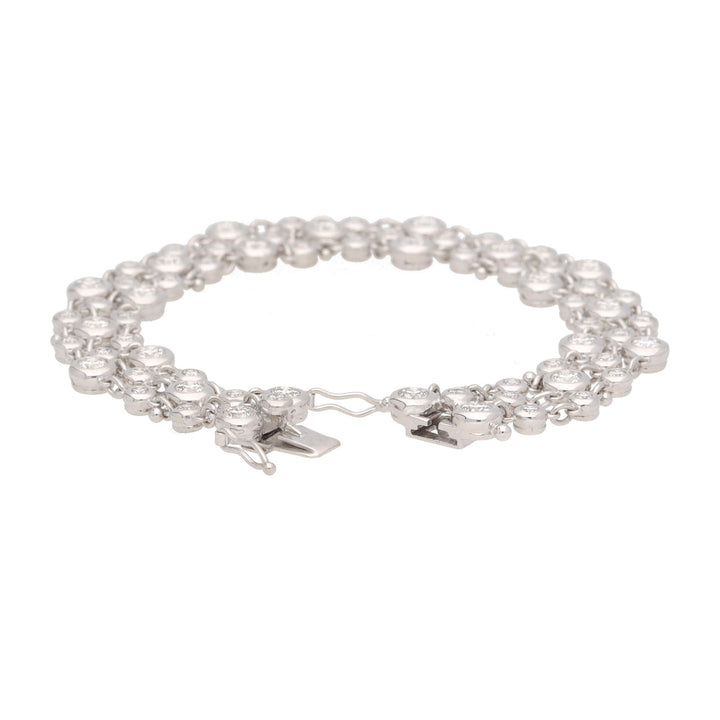 Diamond Three Strand 18ct White Gold Bracelet - Michael Jones Jeweller