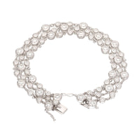 Diamond Three Strand 18ct White Gold Bracelet - Michael Jones Jeweller