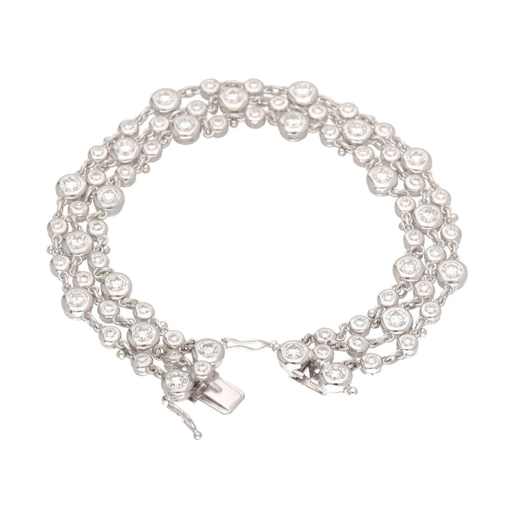 Diamond Three Strand 18ct White Gold Bracelet