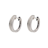 Diamond 0.44ct 18ct White Gold Hoop Earrings - Michael Jones Jeweller