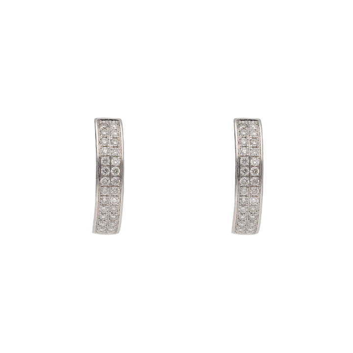 Diamond 0.44ct 18ct White Gold Hoop Earrings - Michael Jones Jeweller