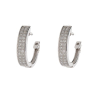 Diamond 0.44ct 18ct White Gold Hoop Earrings - Michael Jones Jeweller