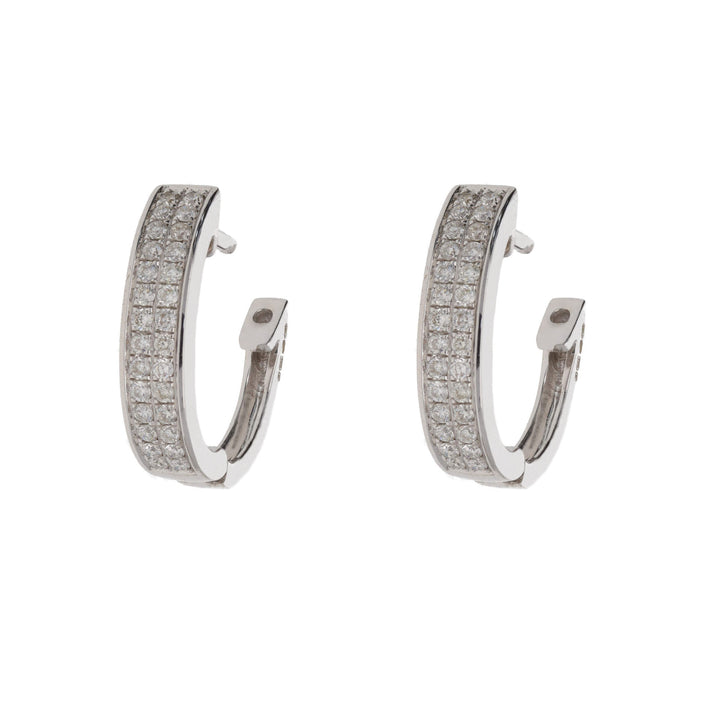 Diamond 0.44ct 18ct White Gold Hoop Earrings