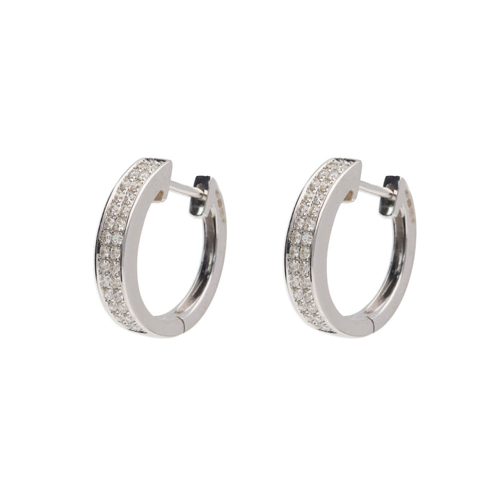Diamond 0.44ct 18ct White Gold Hoop Earrings - Michael Jones Jeweller