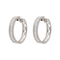 Diamond 1.83ct 18ct White Gold Hoop Earrings - Michael Jones Jeweller
