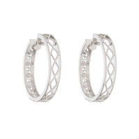 Diamond 1.83ct 18ct White Gold Hoop Earrings - Michael Jones Jeweller