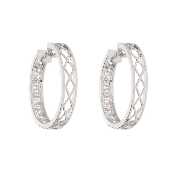 Diamond 1.83ct 18ct White Gold Hoop Earrings - Michael Jones Jeweller