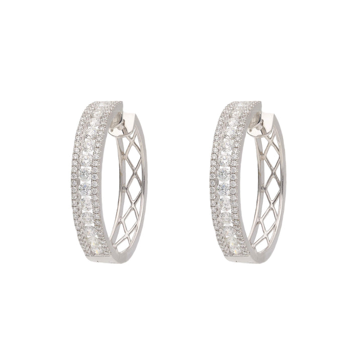 Diamond 1.83ct 18ct White Gold Hoop Earrings - Michael Jones Jeweller