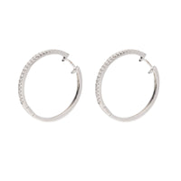 Diamond 0.52ct 18ct White Gold Hoop Earrings - Michael Jones Jeweller