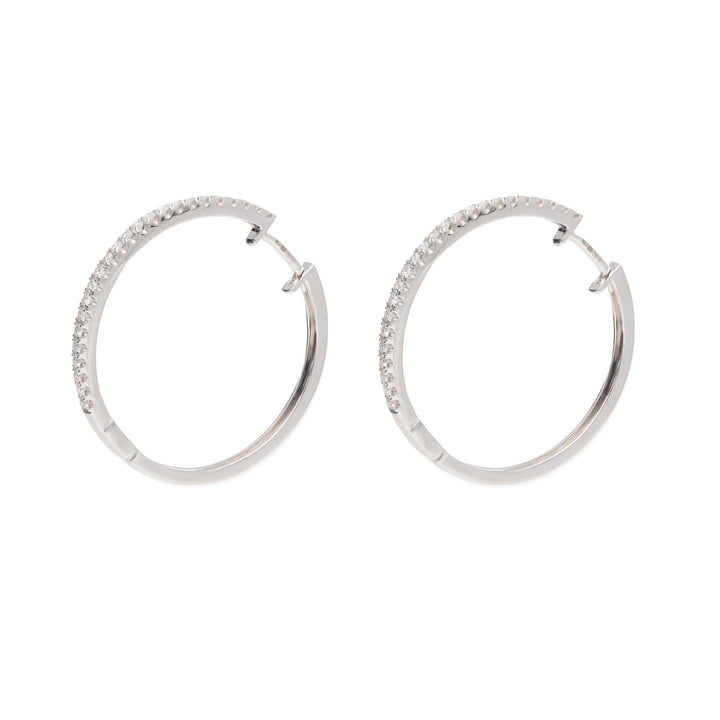 Diamond 0.52ct 18ct White Gold Hoop Earrings - Michael Jones Jeweller
