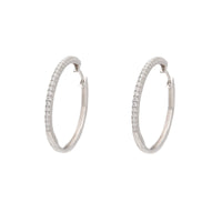 Diamond 0.52ct 18ct White Gold Hoop Earrings - Michael Jones Jeweller