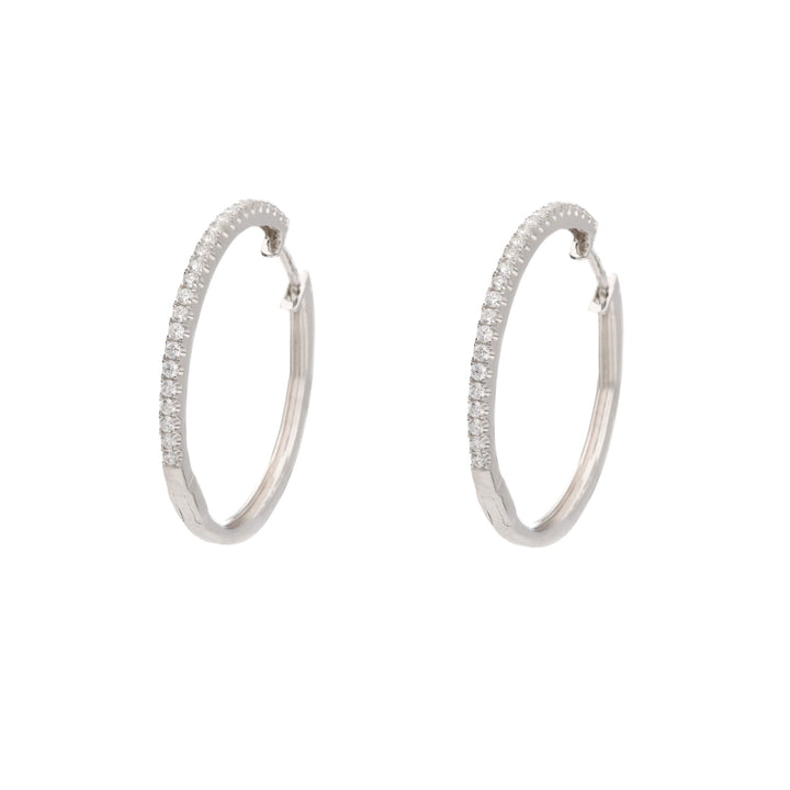 Diamond 0.52ct 18ct White Gold Hoop Earrings - Michael Jones Jeweller