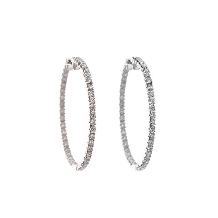 Diamond 1.04ct 18ct White Gold Hoop Earrings