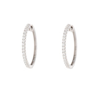 Diamond 0.49ct 18ct White Gold Hoop Earrings - Michael Jones Jeweller