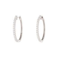 Diamond 0.49ct 18ct White Gold Hoop Earrings - Michael Jones Jeweller